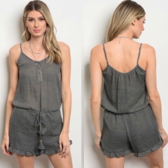 Charcoal Grey Romper - Picture 2 of 3